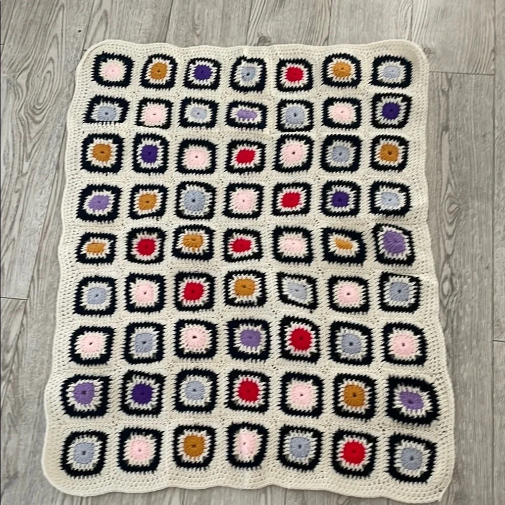 Multicolor Crochet Grannysquare Blanket